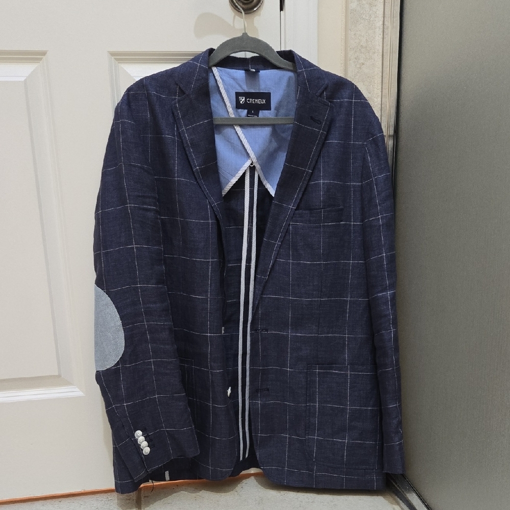 Daniel Cremieux Navy Checkered Blazer